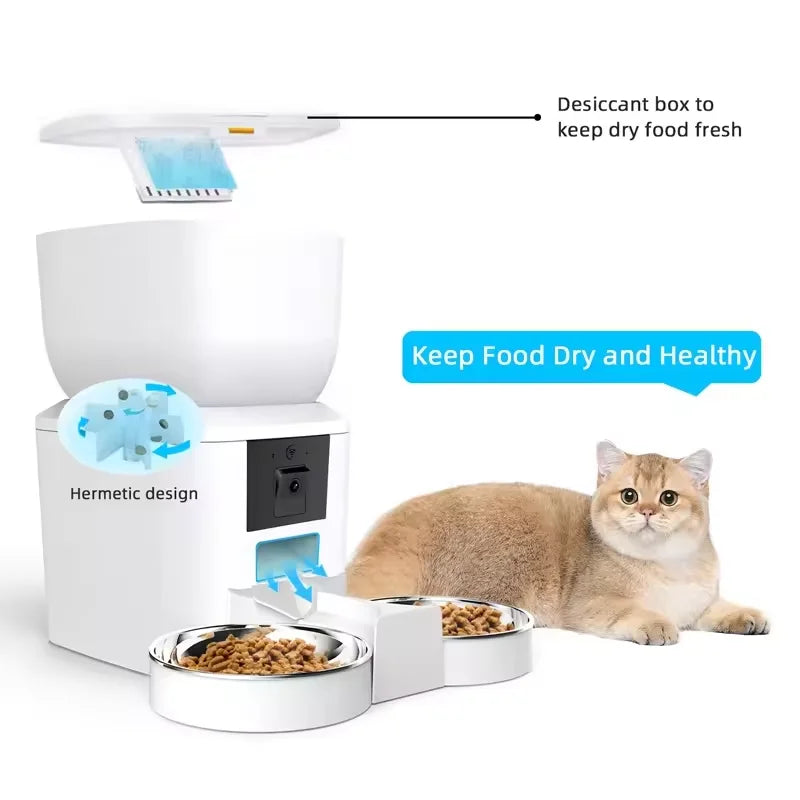 bastet crown 2 bowl cat automatic cat feeder 