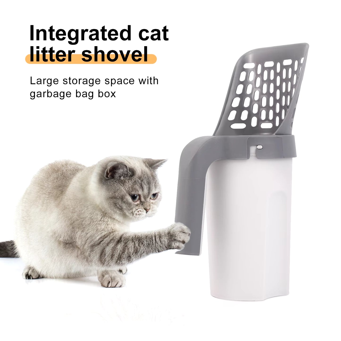 Batstet crown Cat Litter Shovel Scoop with Refill Bag for Pet Filter Clean Toilet Garbage Picker